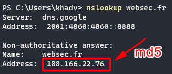 nslookup ip